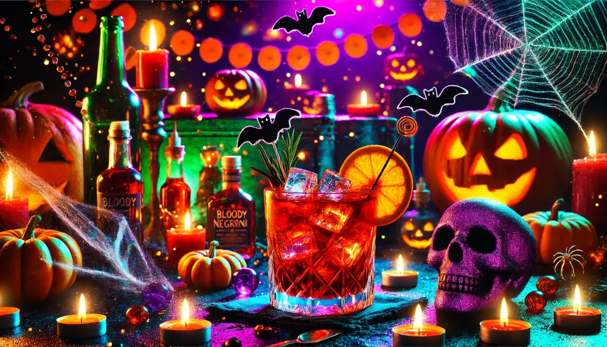 Krwawe Negroni – klasyczny drink na Halloween w krwistej wersji z pomarańczą i lodem, idealny na mroczne przyjęcie.