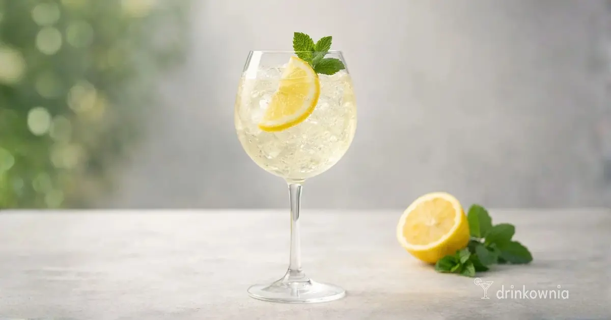 Martini Spritz w kieliszku typu balloon z lodem, cytryną i miętą – lekki, elegancki aperitif na bazie Prosecco i wermutu