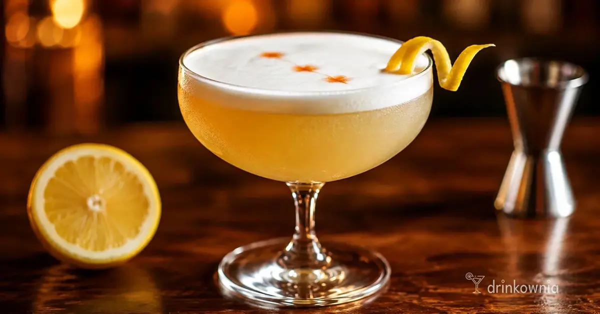 Whiskey Sour z bourbonem, cytryną, kremową pianką i kilkoma kroplami bitters