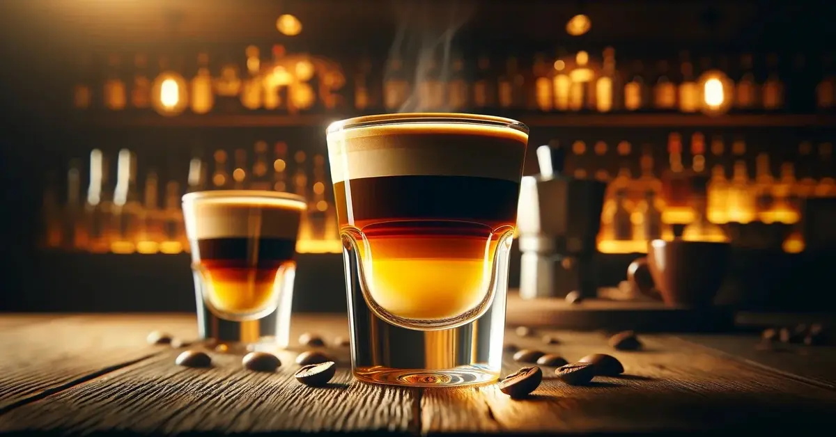 Zdjęcie przedstawia Hot Shot z espresso i likierem Galliano